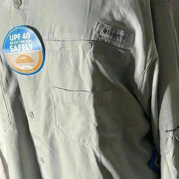 Columbia Long Sleeve Button Front UPF 40 Fishing Top Size XL - Picture 3 of 7